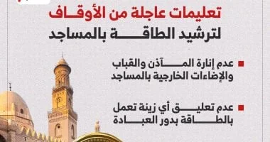 توجيهات وزارة الأوقاف لترشيد الطاقة في المساجد
