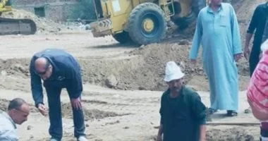 العثور على تمثال أثرى ضخم في الشرقية