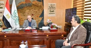 استقبال محافظ الفيوم لرئيس الإدارة المركزية للموارد المائية