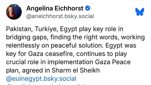 سفيرة الاتحاد الأوروبي تشيد بدور مصر في وقف إطلاق النار
