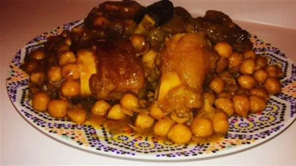 طريقة عمل طاجن الكوارع بالحمص الشهي