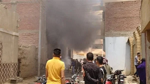 حريق في معرض أجهزة كهربائية بالوادي الجديد