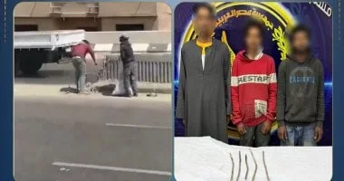 القبض على لصوص الدائري لسرقة حديد الدولة