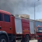 حريق في شركة قطع غيار سيارات بالإسكندرية