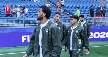 منتخب مصر يتفقد ملعب لومن فيلد قبل مواجهة بلجيكا