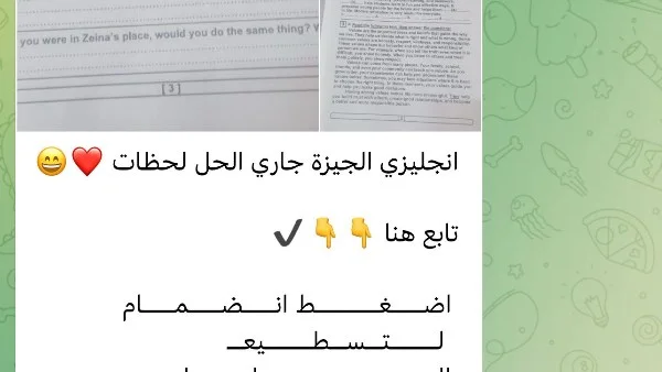 تسريب أسئلة امتحانات إعدادية الجيزة والمنيا عبر تليجرام