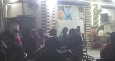 توافد الجماهير لمشاهدة مباراة مصر وبلجيكا في كفر الشيخ