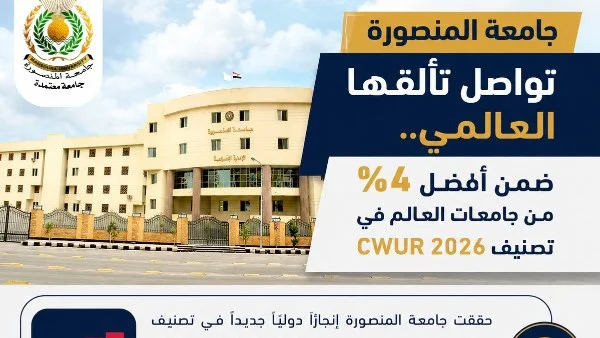 جامعة المنصورة تتألق في تصنيف CWUR 2026
