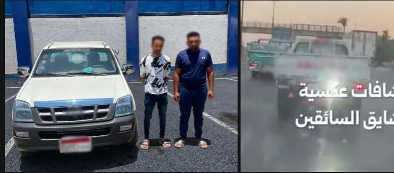 ضبط سيارة "ربع نقل" بكشاف معوق للرؤية في القليوبية