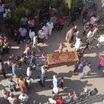 جنازة مهيبة لأم ونجليها في كفر أبنهس بالمنوفية