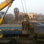 خروج جرار قطار عن القضبان في محطة طنطا