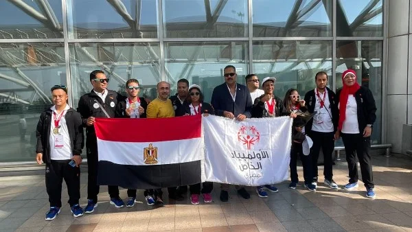 استقبال حافل لبعثة الأولمبياد الخاص المصري بمطار القاهرة