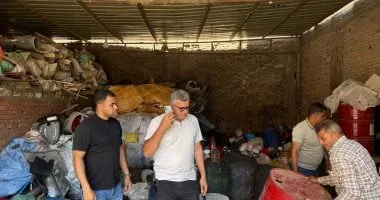 حملة بحي الطالبية ضد مخازن الخردة المخالفة