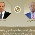 وزير الخارجية يتباحث مع سكرتير اتفاقية التجارة الحرة الأفريقية