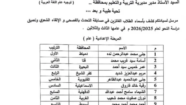 قنا تحقق المركز الثاني في مسابقة التحدث بالفصحى