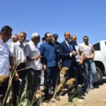 محافظ أسيوط يتفقد موقع حادث سقوط تروسيكل للأطفال
