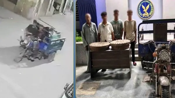 ضبط لصوص سرقوا غطاء بالوعة صرف صحي في الجيزة