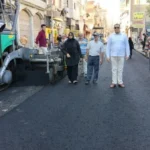 رصف شارع الفتح بفوه لتحسين البنية التحتية بكفرالشيخ