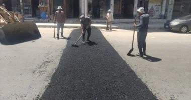 تركيب مطبات صناعية بشارع فايد الجديد بالإسماعيلية