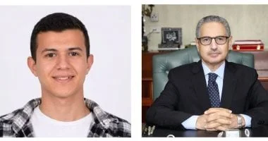 محافظ بني سويف يهنئ الطالب بدر محمود المتفوق
