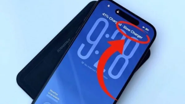 معنى رسالة "Slow Charger" على آيفون أثناء الشحن