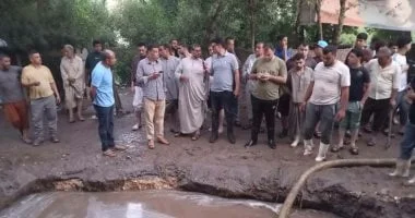 إصلاح كسر مفاجئ بخط مياه رئيسي في قليوب