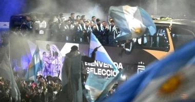 استقبال حاشد لمنتخب الأرجنتين بعد المونديال