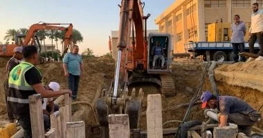 إصلاح خط الطرد الرئيسي بمياه القناة في فايد